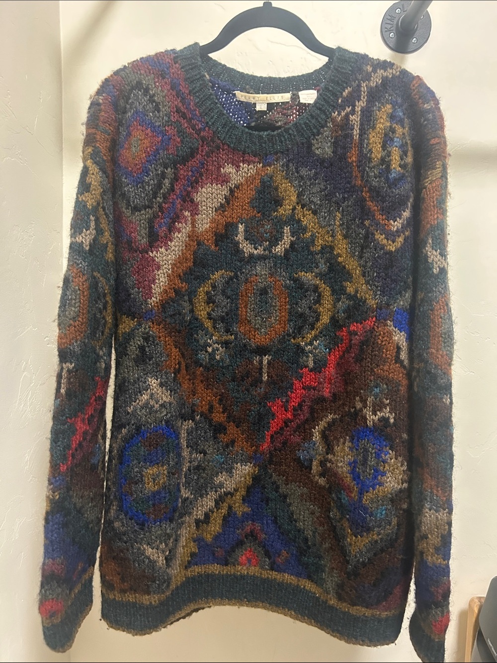 Coolest Vintage Perry Ellis  Multicolor Geometric Crewneck Sweater